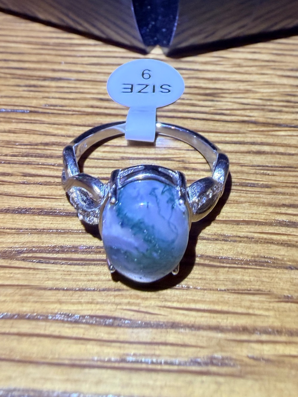 Stainless Steel Moss Agate Ring - Picture 7 of 9